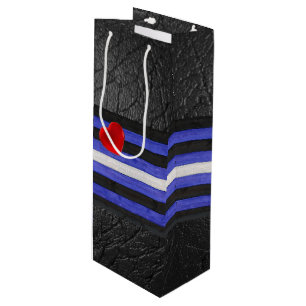 Bolsa Para Vino bandera de orgullo de cuero de SlipperyJoe's negro