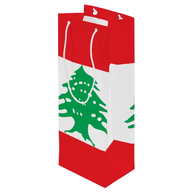 Bolsa Para Vino bandera del Líbano (Angulo reverso)