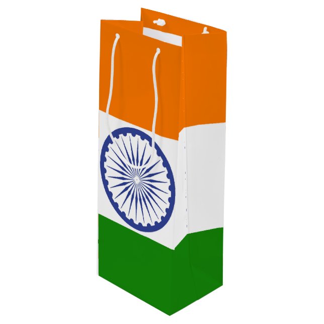 Bolsa Para Vino Bandera nacional de la India Ashoka Chakra (Angulo Anverso)