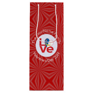 Bolsa Para Vino Bandera Roja de AMOR de Azores Personalizada