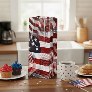 Bolsa Para Vino Banderas Americanas Rojo Blanco Azul Rayas Patrón