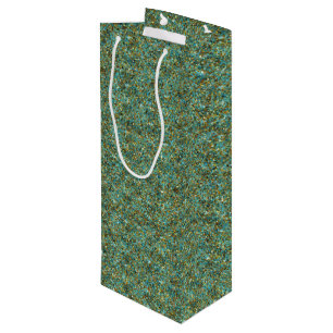 Bolsa Para Vino BARRA DE REGALO DE Purpurina-VINO Turquesa-Oro