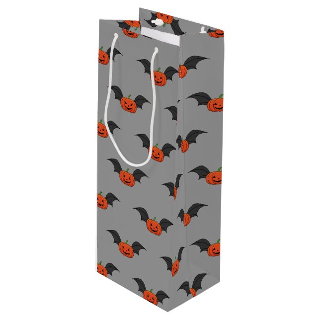 Bolsa Para Vino Bate de calabaza de Halloween (Angulo Anverso)