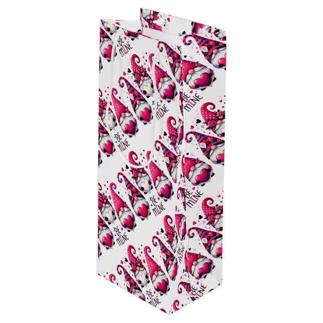 Bolsa Para Vino Be Mine El día de San Valentín Gnomes (Angulo Anverso)