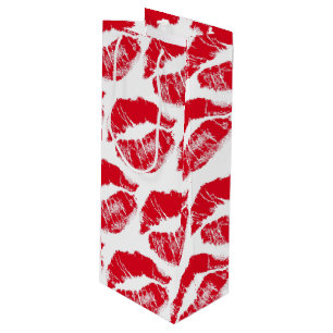 Bolsa Para Vino besos rojos del lápiz labial