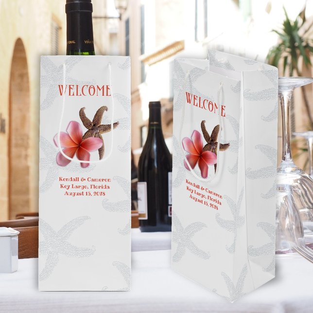 Bolsa Para Vino Bienvenida a la boda de destino Starfish n Plumeri (Subido por el creador)
