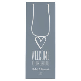 Bolsa Para Vino Bienvenidos a nuestro Boda Dusty Blue