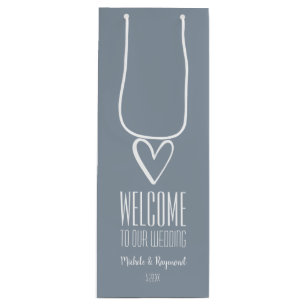 Bolsa Para Vino Bienvenidos a nuestro Boda Dusty Blue