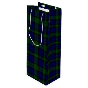 Bolsa Para Vino Black Watch Tartan Blue Green Plage