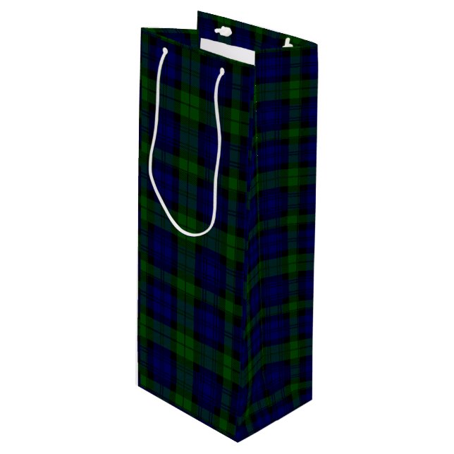 Bolsa Para Vino Black Watch Tartan Blue Green Plage (Angulo Anverso)