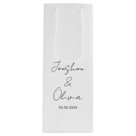 Bolsa Para Vino Black & White Personalized Wedding Party Wine Bag