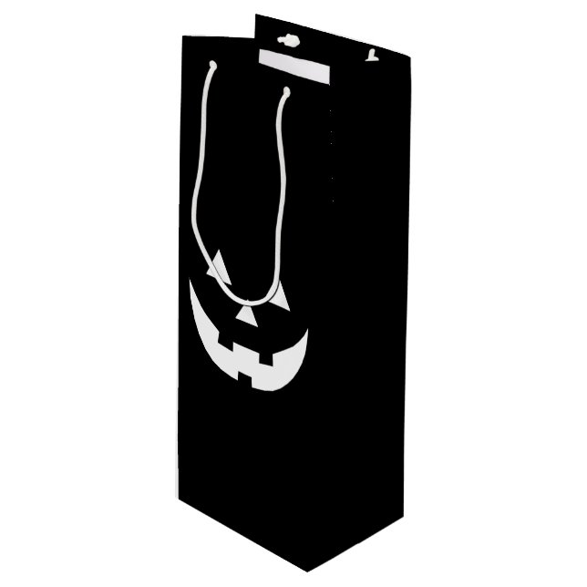 Bolsa Para Vino Blanco negro de Halloween Jack o un regalo aterrad (Angulo Anverso)