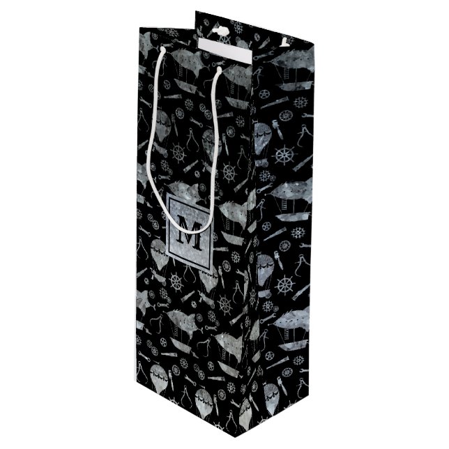 Bolsa Para Vino Bloque monográfico de aeródromos Steampunk Silver  (Angulo Anverso)