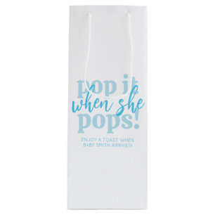 Bolsa Para Vino Blue Pop It Cuando Pops Baby Shower Favor