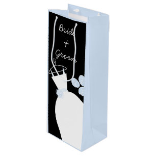 Bolsa Para Vino Boda Bown Blue Bride Groom vino negro pastel