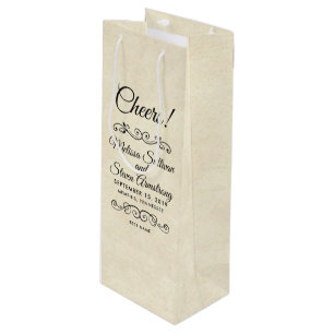 Bolsa Para Vino Boda de estilo occidental de pergamino falso