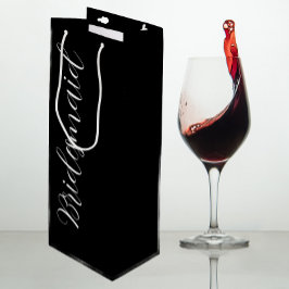 Bolsa Para Vino Boda de guiones con estilo negro