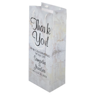 Bolsa Para Vino Boda de reflexión blanca Gracias