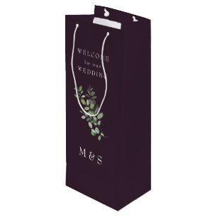 Bolsa Para Vino Boda de vino rico eucalipto monograma