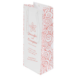 Bolsa Para Vino Boda regalo naranja de estofado personalizado