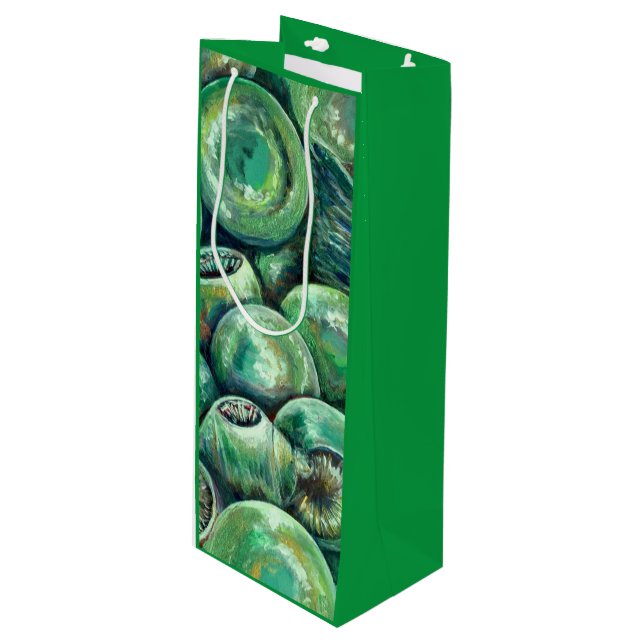 Bolsa Para Vino Bolas de Navidades verdes (Angulo Anverso)