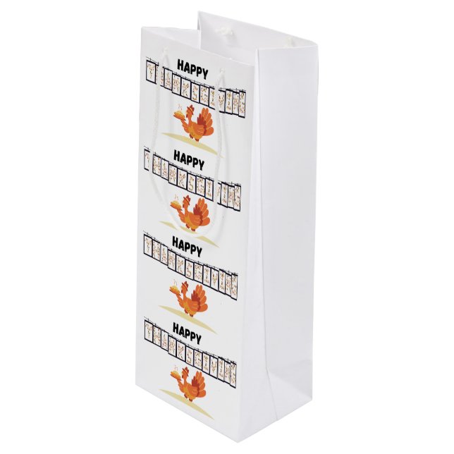 Bolsa Para Vino Bolsa/Bolsa de regalo de papel de diseño de Acción (Angulo Anverso)