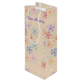 Bolsa Para Vino Bolsa de vino con flores de bonito
