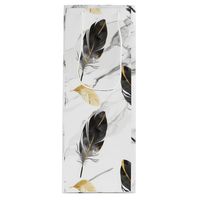 Bolsa Para Vino "Bolsa de Vino de Elegancia Feathered" (Anverso)
