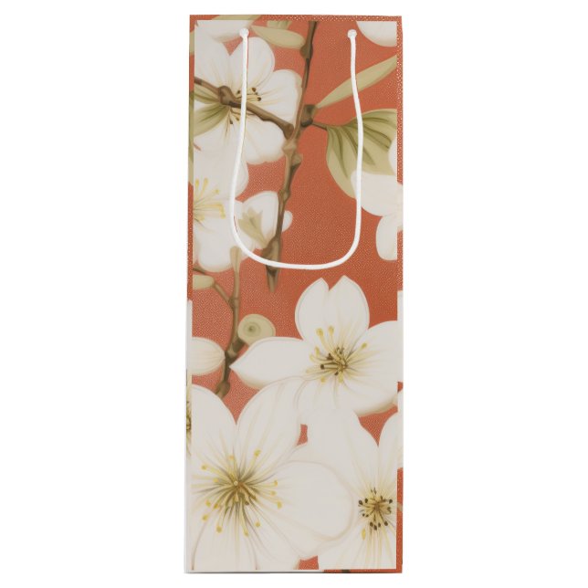 Bolsa Para Vino "Bolsas de regalo de vino floral" (Anverso)