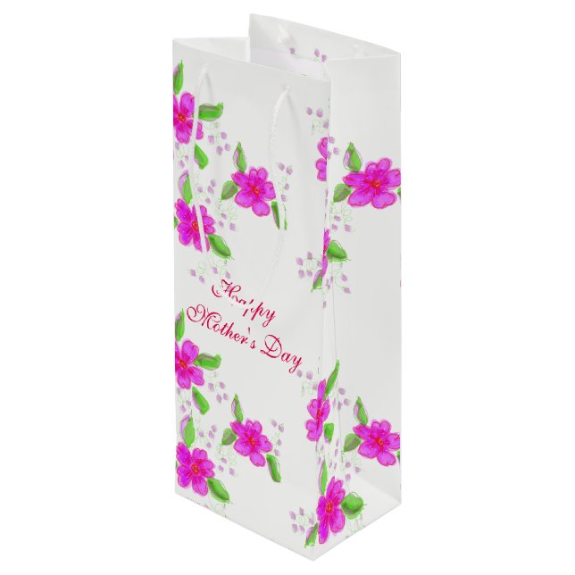Bolsa Para Vino Bolso de regalo de vino del Día de la Madre Feliz (Angulo reverso)