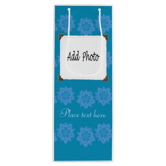 Bolsa Para Vino bolso del regalo de la foto del copo de nieve