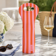 Bolso para Vino | Rosa Coral de Raya Negra Elegant