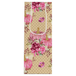 BOLSA PARA VINO BOMBAS DE OTOÑO Y FLORES DE COLOR ACUÁTICO