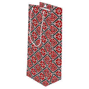 Bolsa Para Vino Bordado étnico eslavo, tradicional balcánico