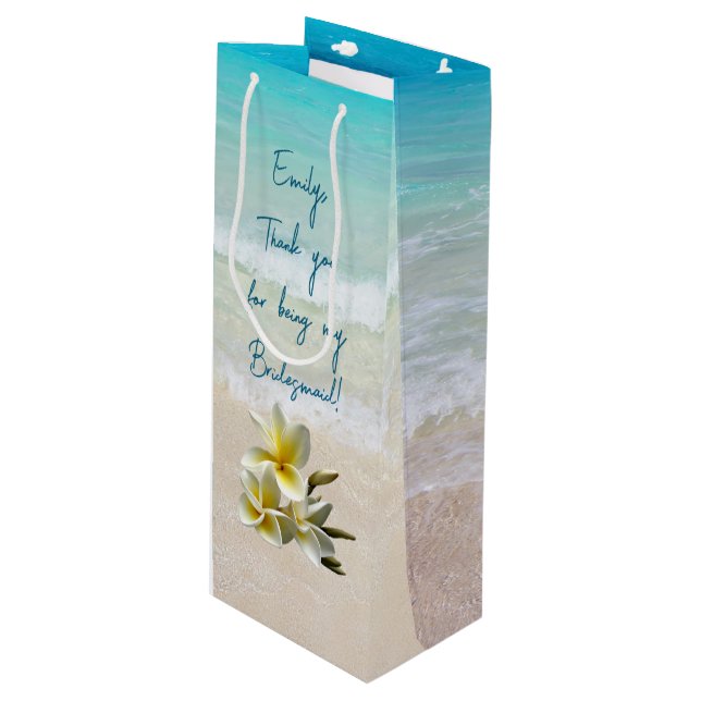 Bolsa Para Vino Bridesmaid Personalizado Gracias De Novia (Angulo Anverso)