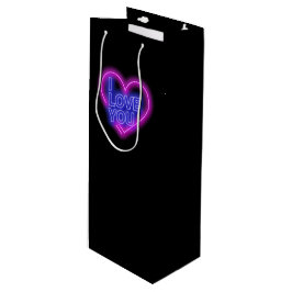 Bolsa Para Vino Brillante Neon Look Pink Blue Valentine Heart