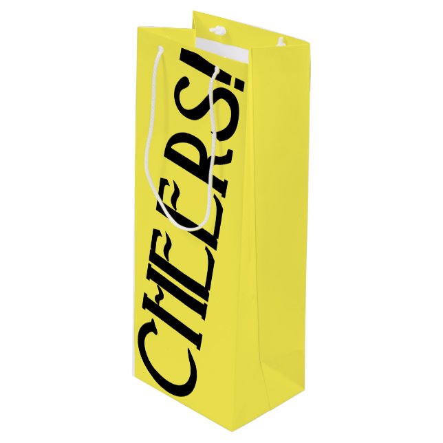 Bolsa Para Vino Brindis Amarillo Art Deco (Angulo Anverso)