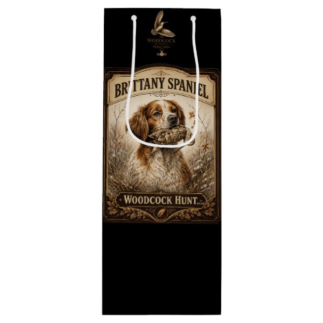Bolsa Para Vino Brittany Spaniel & Woodcock Hunt (Anverso)