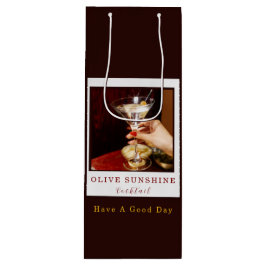Bolsa Para Vino Brown Retro Olive Sunshine Cocktail Gift Bag