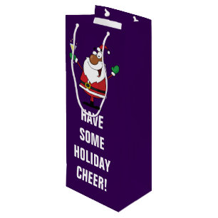 Bolsa Para Vino Buenas fiestas tostada de Santa negro