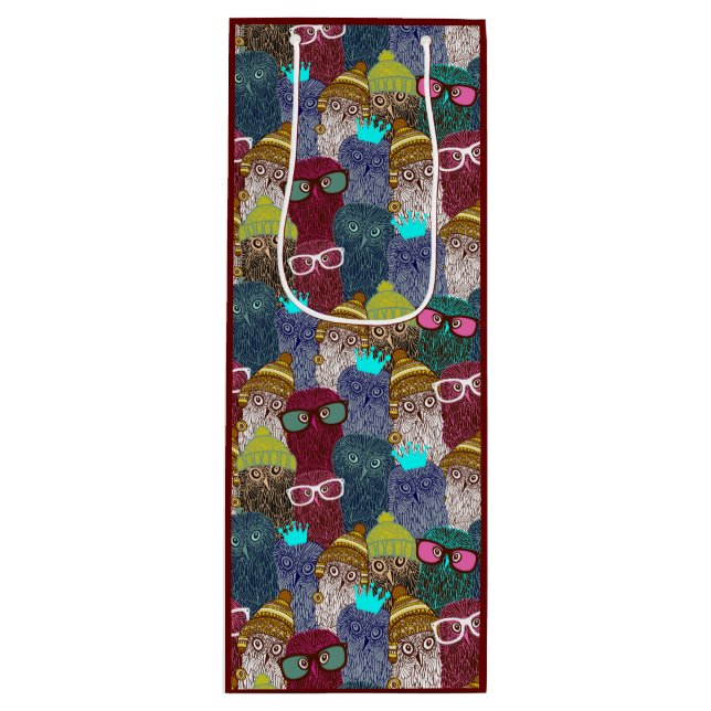 Bolsa Para Vino Búho en la corona (Anverso)