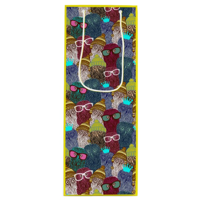 Bolsa Para Vino Búho en la corona (Anverso)