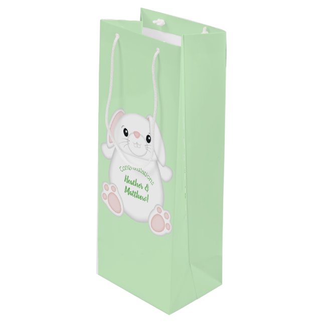 Bolsa Para Vino Bunny Rabbit Baby Shower (Angulo Anverso)