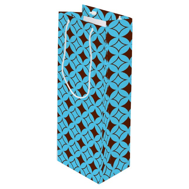 Bolsa Para Vino Buques azul y marrón (Angulo Anverso)