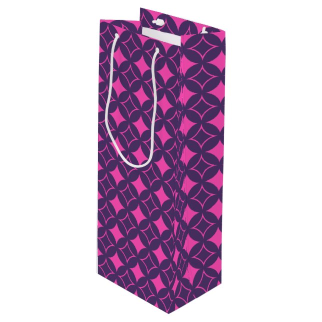 Bolsa Para Vino Buques rosa y morado (Angulo Anverso)