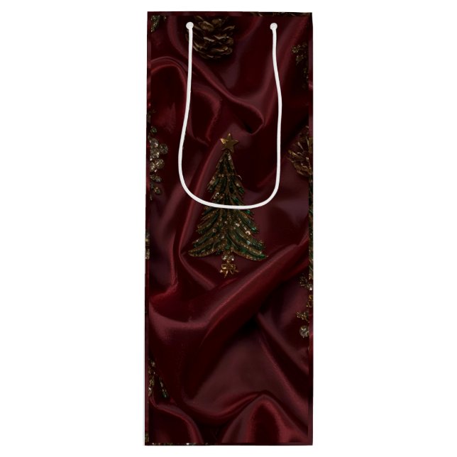 Bolsa Para Vino Burgundy Crystal Christmas  (Anverso)