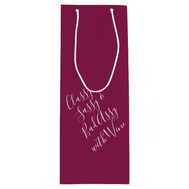 Bolsa Para Vino Burgundy Funny Wine Puns Wine Gift Bag (Anverso)