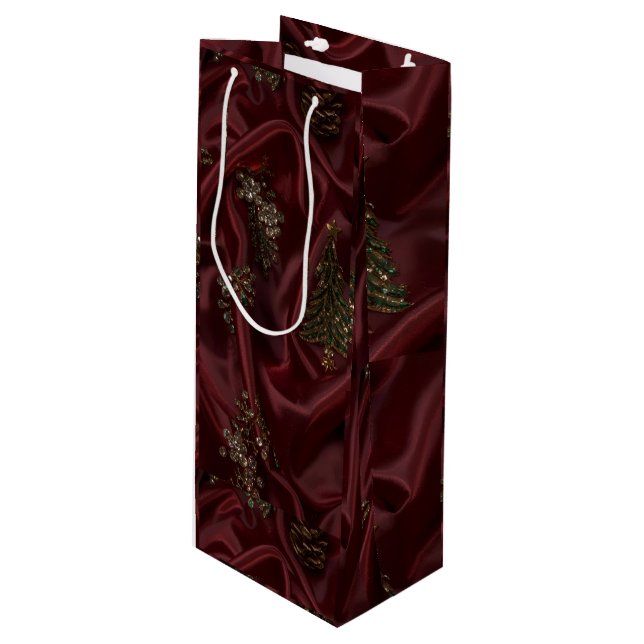 Bolsa Para Vino Burgundy Silk-Look Diamond  (Angulo Anverso)