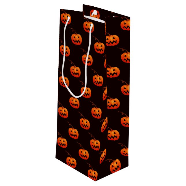 Bolsa Para Vino Calabazas De Halloween, Truco O Tratamiento De Cal (Angulo reverso)