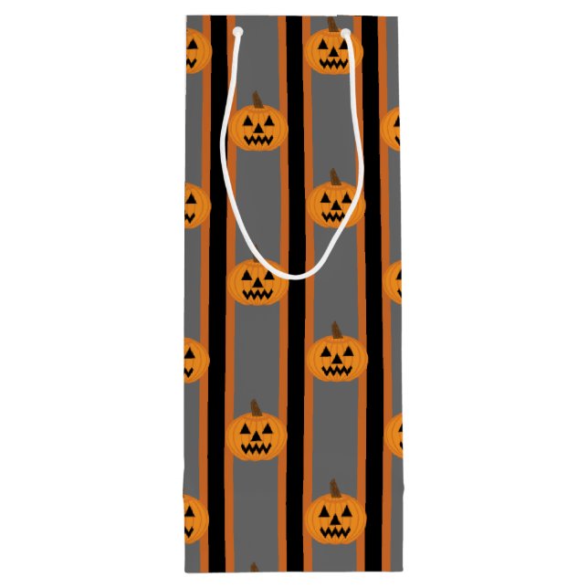 Bolsa Para Vino Calabazas divertidas y divertidas de Halloween (Reverso)